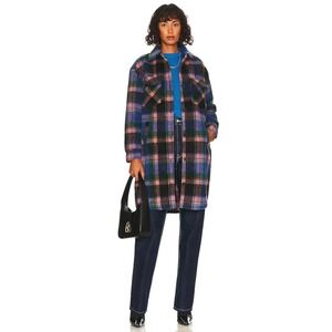 BlankNYC Shacket Comeback Plaid Coat Flannel Button Down Jacket Womens Medium